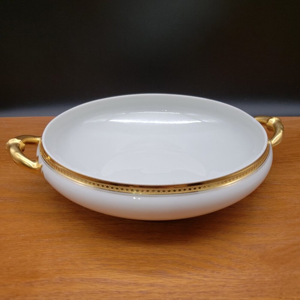 Haviland Limoges Marquis Handled Open Vegetable Bowl Gold Encrusted – Flake Chip